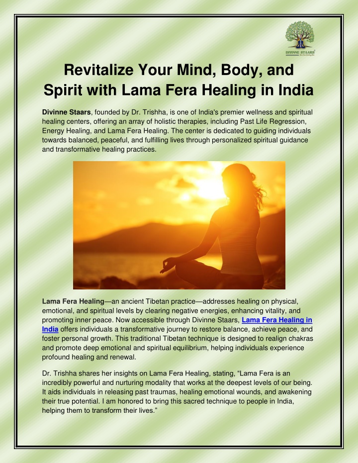 revitalize your mind body and spirit with lama