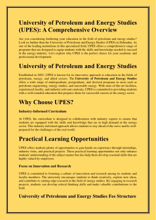 University of Petroleum and Energy Studies