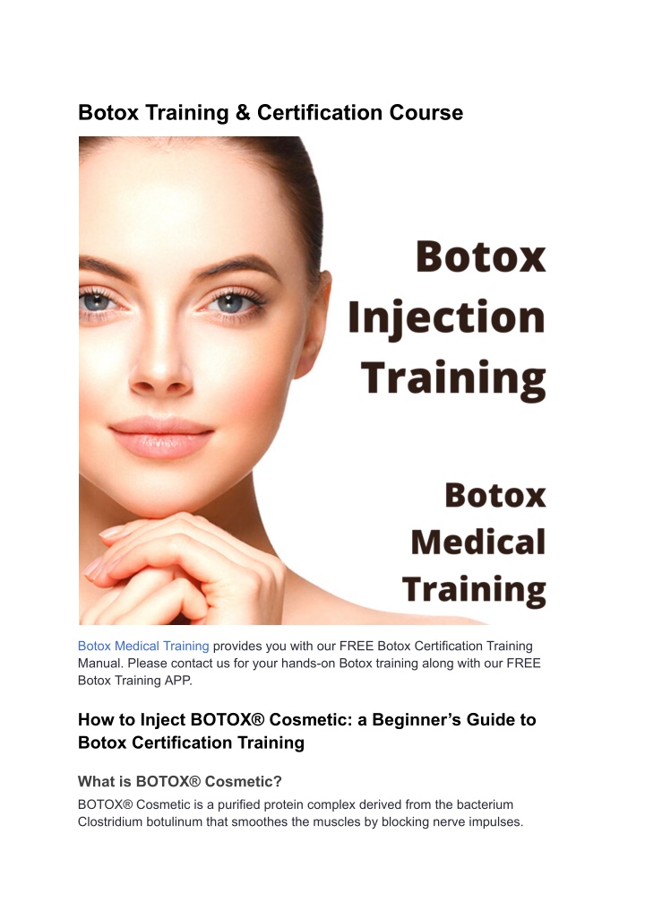 PPT Botox Training Certification Course PowerPoint Presentation