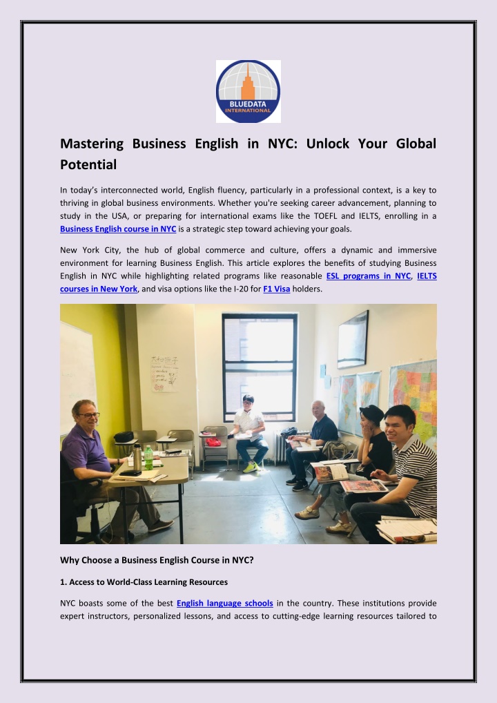 mastering business english in nyc unlock your