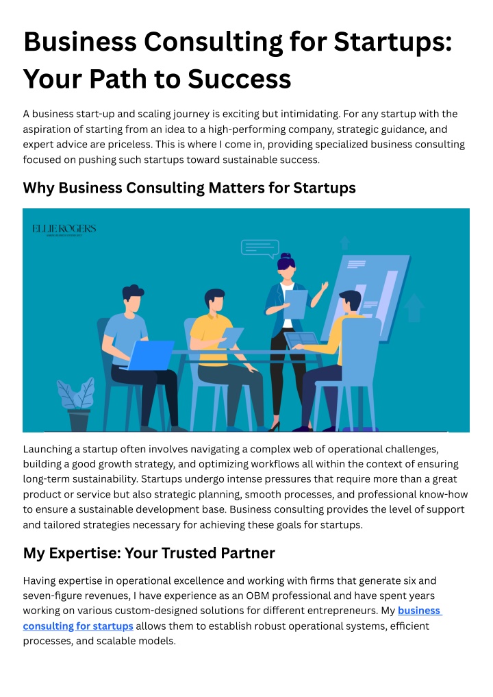 business consulting for startups your path