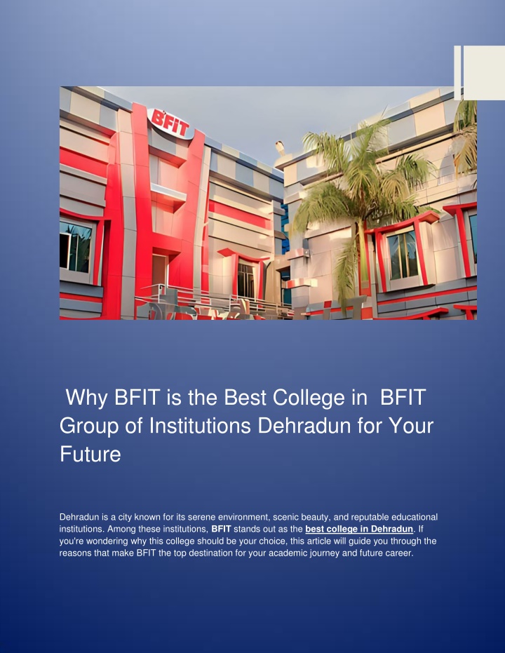 why bfit is the best college in bfit group