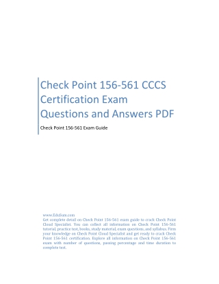 Check Point 156-561 CCCS Certification Exam Questions and Answers PDF