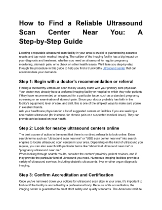 How to Find a Reliable Ultrasound Scan Center Near You_ A Step-by-Step Guide