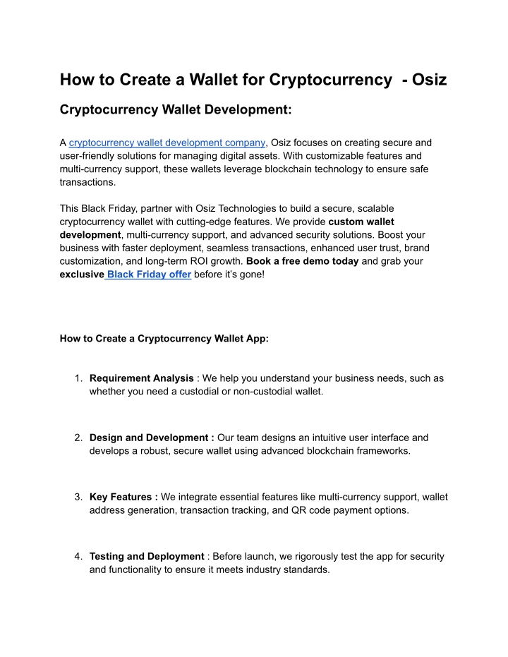 how to create a wallet for cryptocurrency osiz