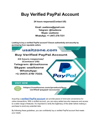 Buy Verified PayPal Account