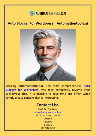 Auto Blogger For Wordpress  Automationtools.ai