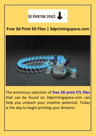 Free 3d Print Stl Files  3dprintingspace.com