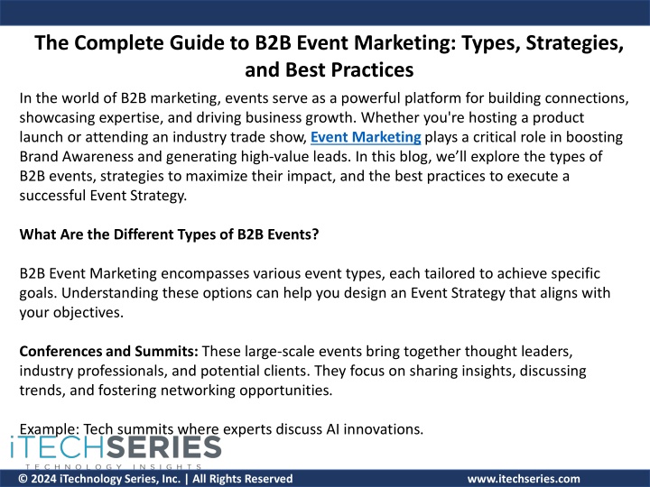 the complete guide to b2b event marketing types