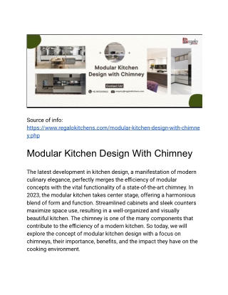 Modular Kitchen Design With Chimney