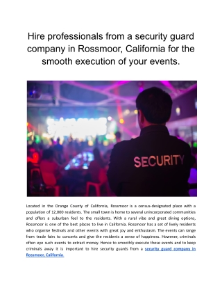 hire professionals from a security guard company