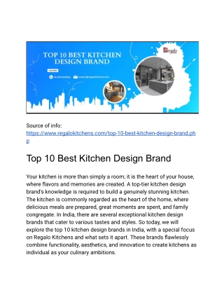 Top 10 Best Kitchen Design Brand