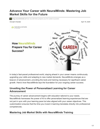 Advance Your Career with NeuralMinds Mastering Job Market Skills for the Future