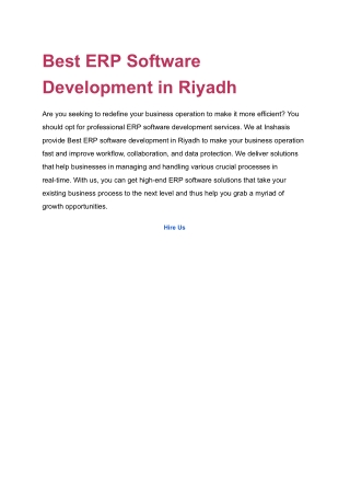 Best ERP Software Development in Riyadh