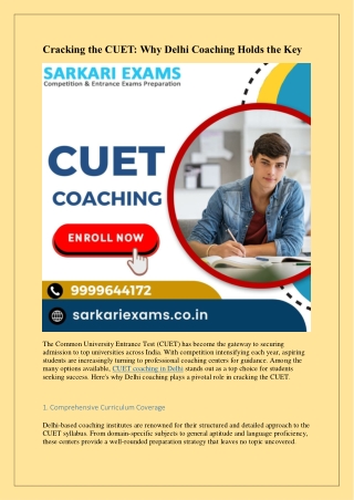 cracking the cuet why delhi coaching holds the key