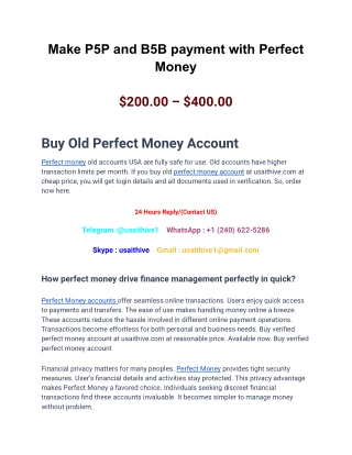 make p5p and b5b payment with perfect money