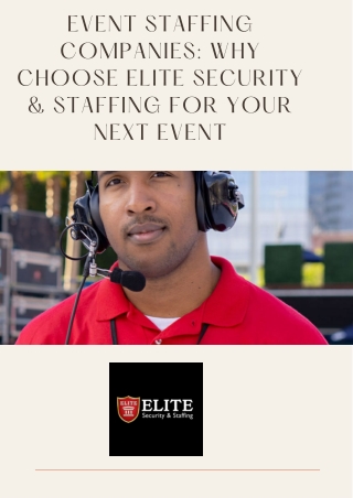 Event Staffing Companies Why Choose Elite Security & Staffing for Your Next Event