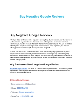 How to Buy Negative Google Reviews Safely