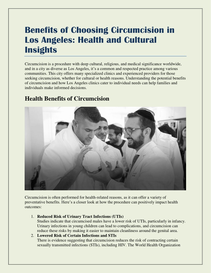 benefits of choosing circumcision in los angeles