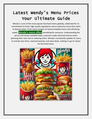 latest wendy s menu prices latest wendy s menu