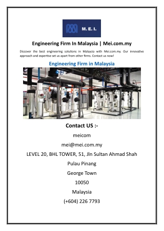 Engineering Firm In Malaysia  Mei.com.my