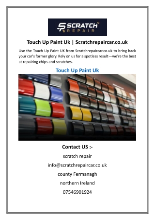 Touch Up Paint Uk  Scratchrepaircar.co.uk