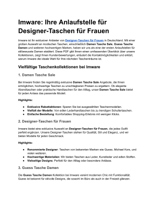 Imware_ Ihre Anlaufstelle für Designer-Taschen für Frauen