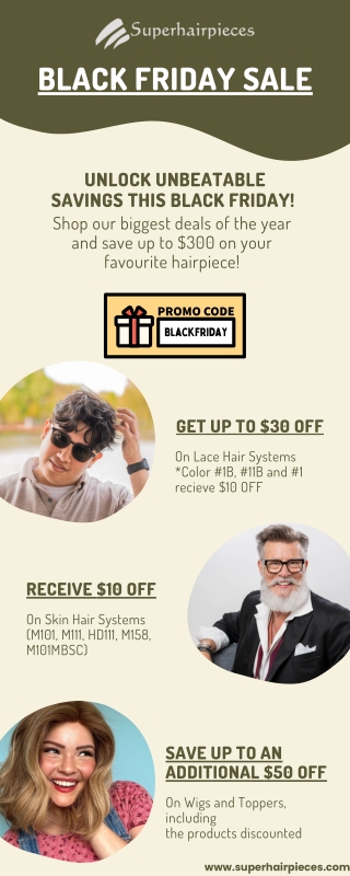 Save Big - Up to $300 on Hairpieces This Black Friday! | Superhairpieces