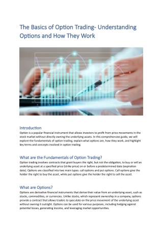 options and how they work