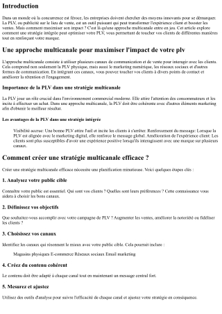 Une approche multicanale pour maximiser l'impact de votre plv