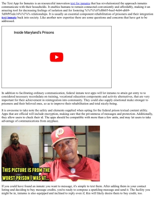 the text app for inmates is an resourceful