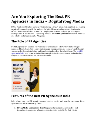 Are You Exploring The Best PR Agencies in India