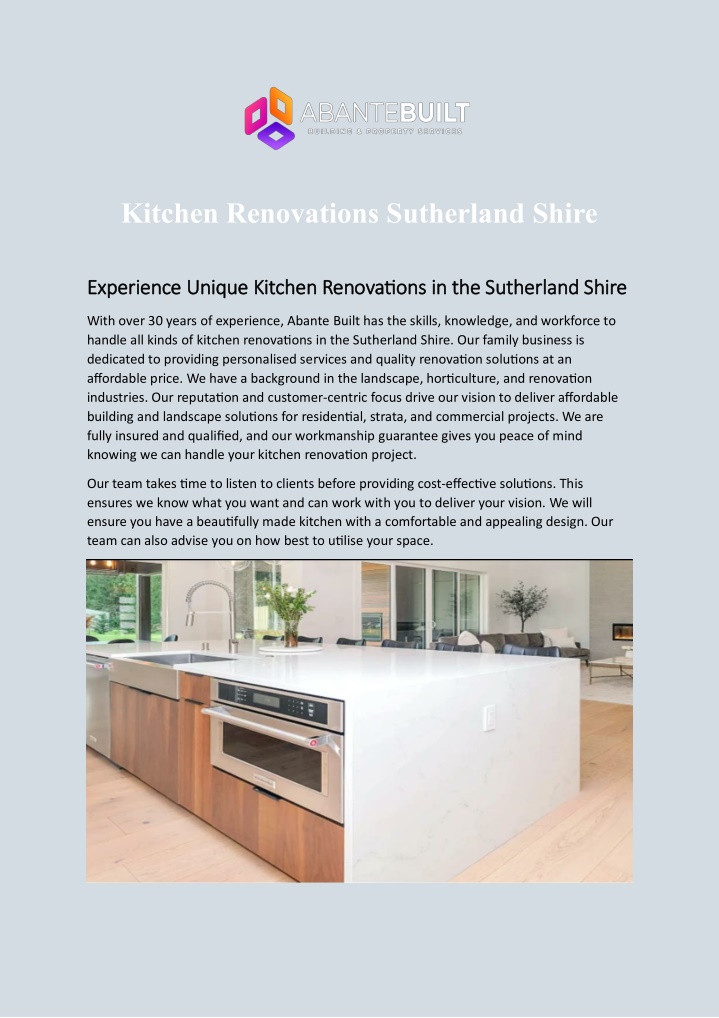 kitchen renovations sutherland shire