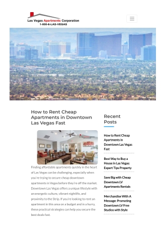 How to Rent Cheap Apartments in Downtown Las Vegas Fast