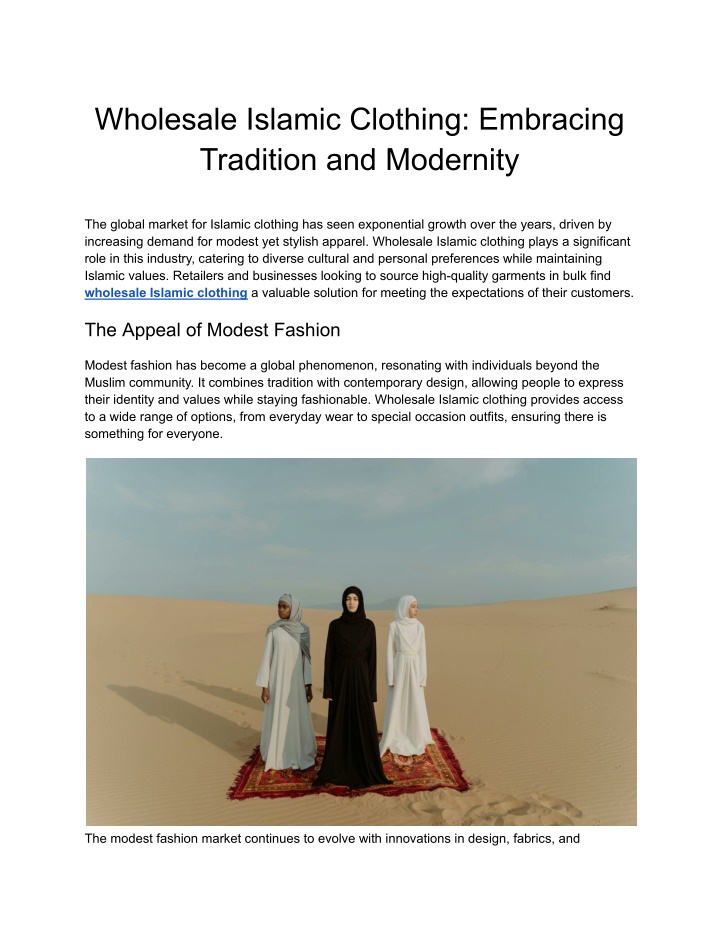 wholesale islamic clothing embracing tradition