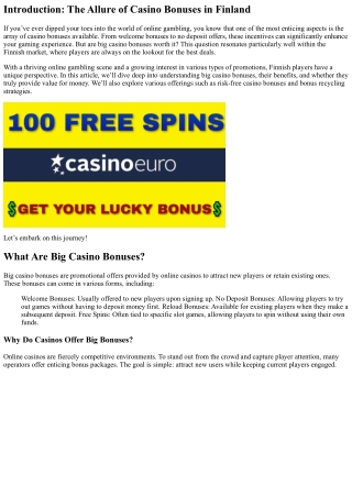 introduction the allure of casino bonuses