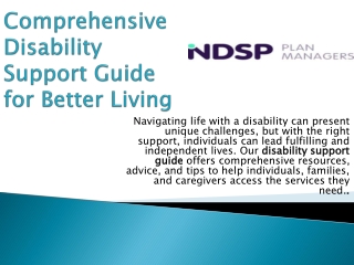 comprehensive disability support guide for better living