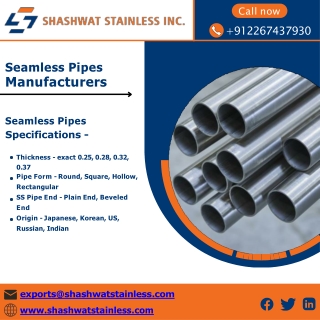 Seamless Pipes | Nickel Alloy Seamless Pipe | Round Bar | Shashwat Stainless Inc