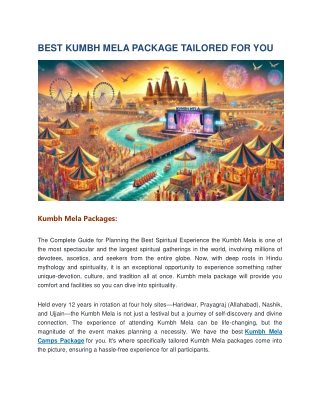 Best Kumbh Mela package tailored for you