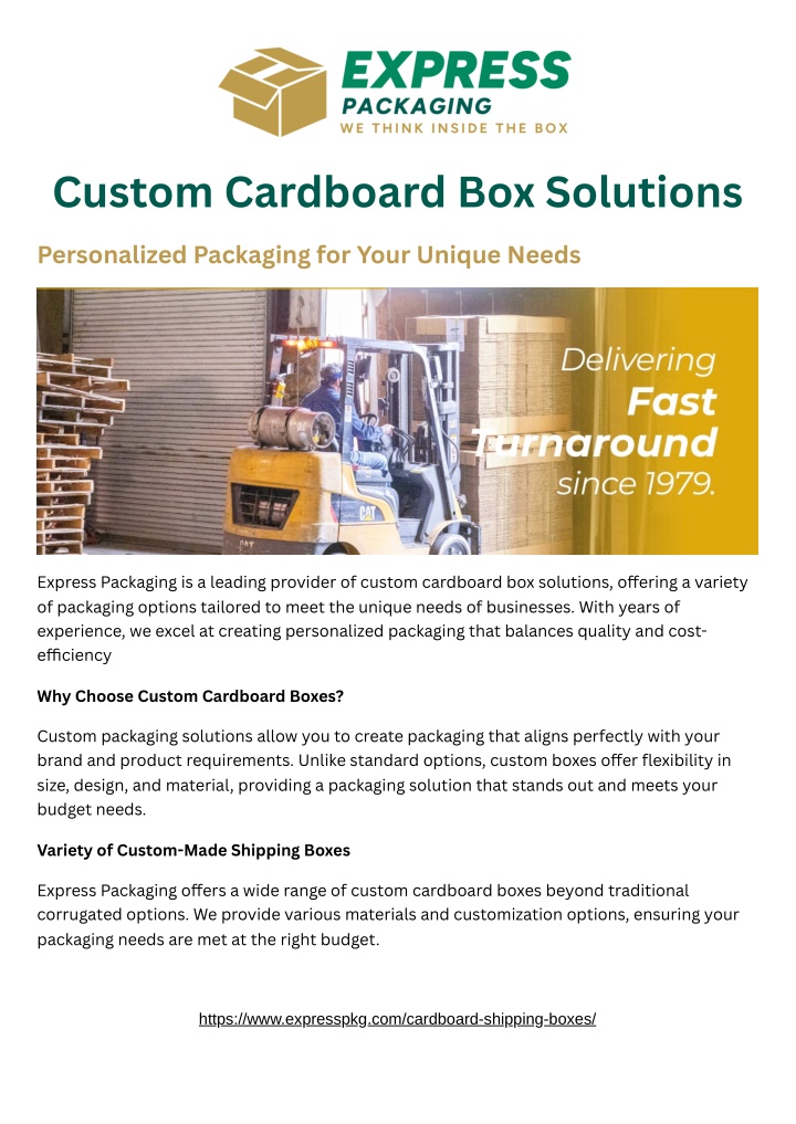 custom cardboard box solutions