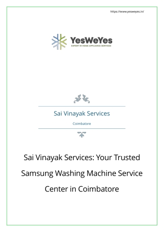 Samsung washing machine service center in Coimbatore