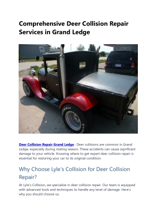 comprehensive deer collision repair services