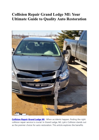 Collision Repair Grand Ledge MI Your Ultimate Guide to Quality Auto Restoration(2)