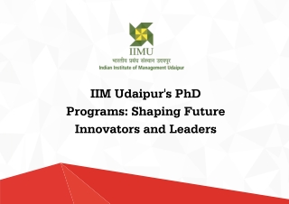 IIM Udaipur Phd Program