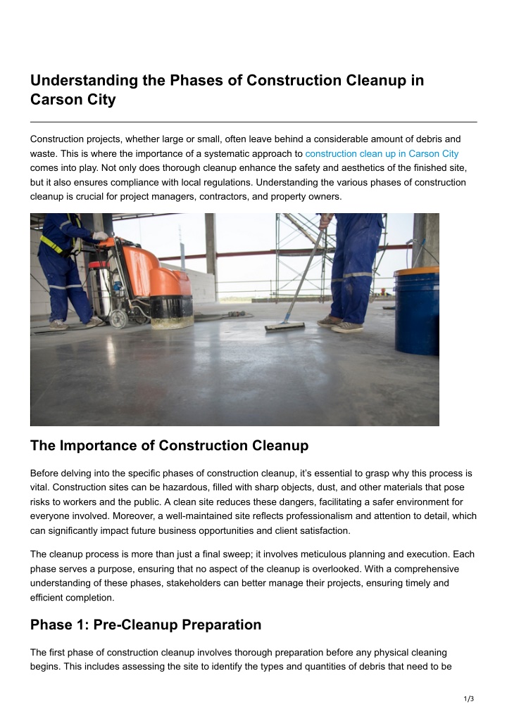 understanding the phases of construction cleanup