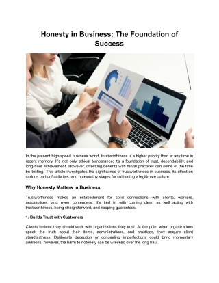 honesty in business the foundation of success