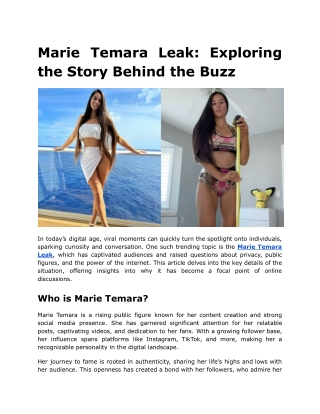 marie temara leak exploring the story behind