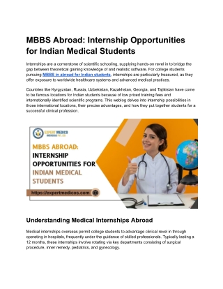 MBBS Abroad_ Internship Opportunities for Indian Medical Students