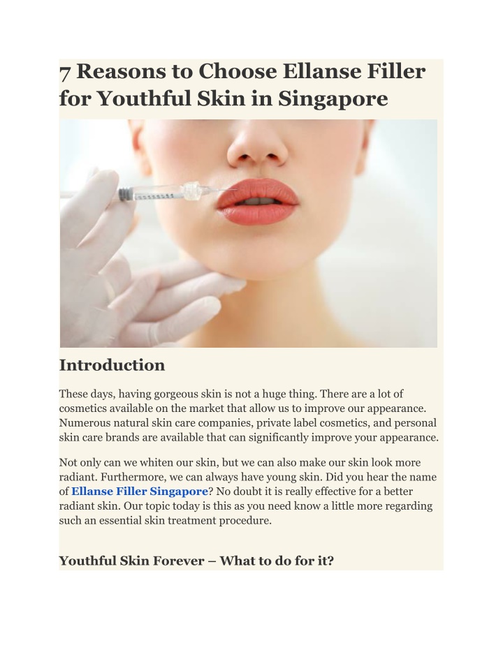 7 reasons to choose ellanse filler for youthful