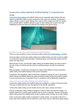 construction safety netting construction safety